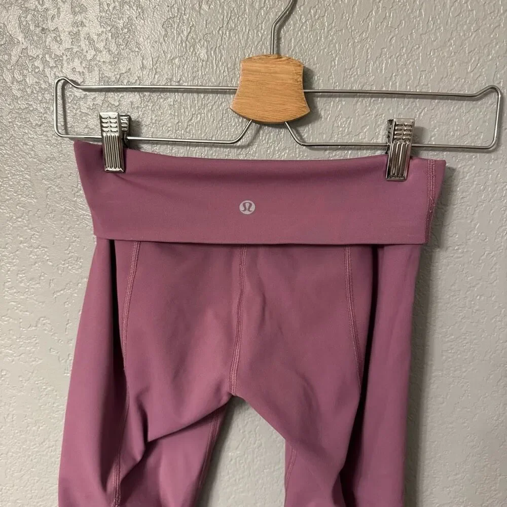 Lululemon Wunder Under Scalloped Hem Fold Over Waist Leggings Size 2(?)
